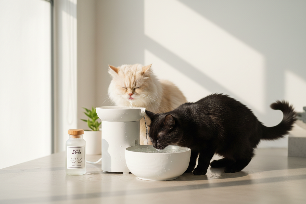 Pure Water. Happy Cats.